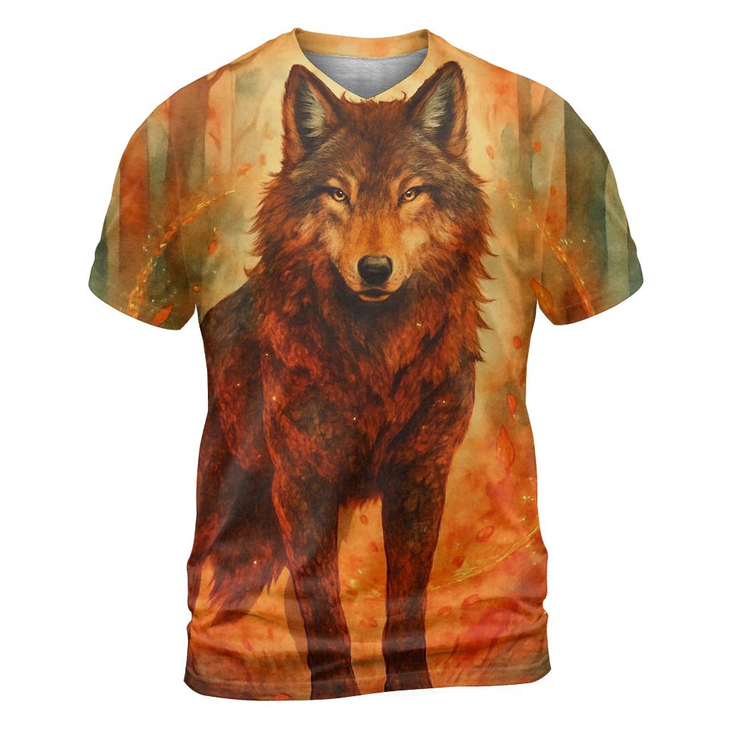 Forest Ember Guardian vibrant all-over design tees