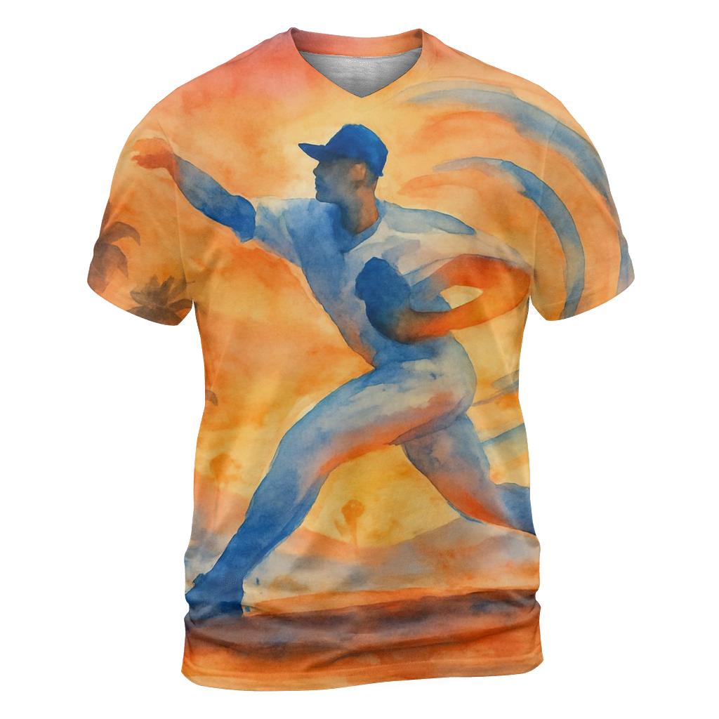 California Sunset Pitch Arc unique graphic print tees