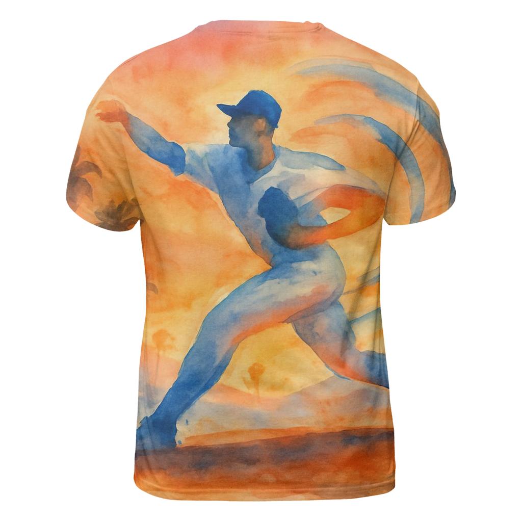 California Sunset Pitch Arc unique graphic print tees