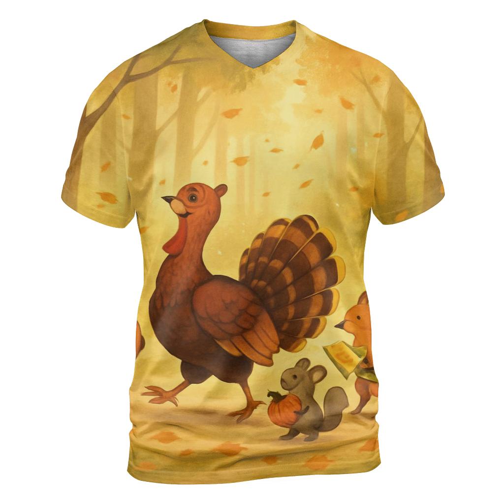 Turkey Trot Forest Parade statement graphic shirts