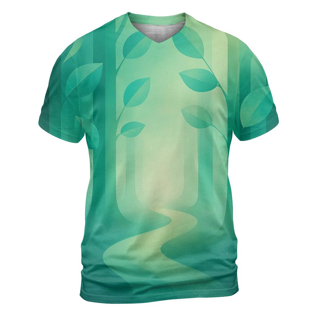 Prismatic Forest Gradient Trails unique graphic print tees