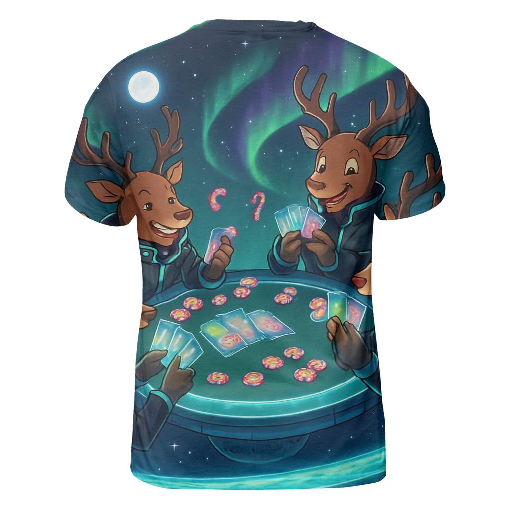 Aurora Reindeer Poker Orbit creative print fashion shirts