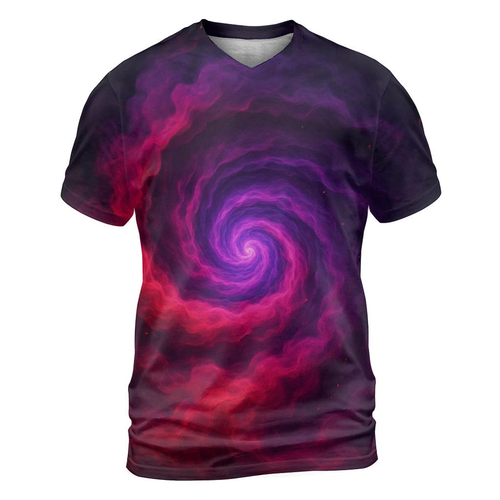 Stellar Vortex Gradient Spiral artistic all-over print tops