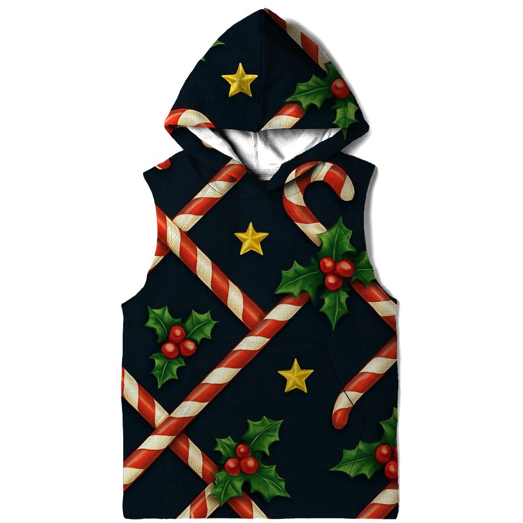 Candy Cane Lattice On Midnight Sky premium hoodies