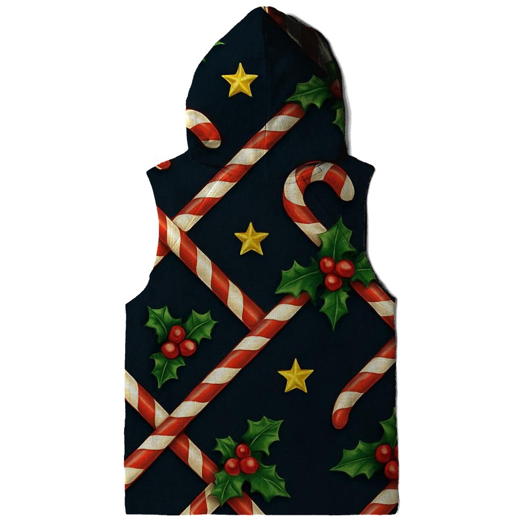 Candy Cane Lattice On Midnight Sky premium hoodies