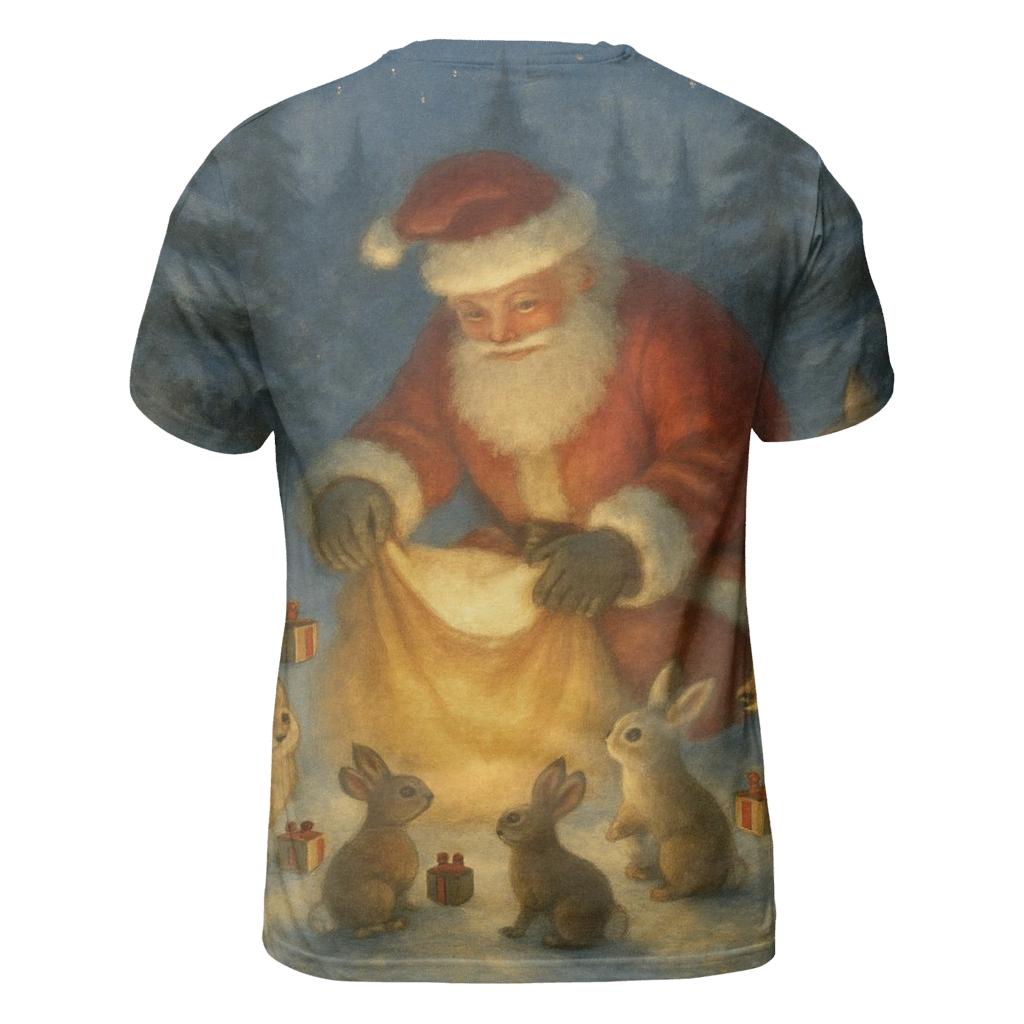 Forest Guardian Santa And Animal Circle creative print fashion shirts