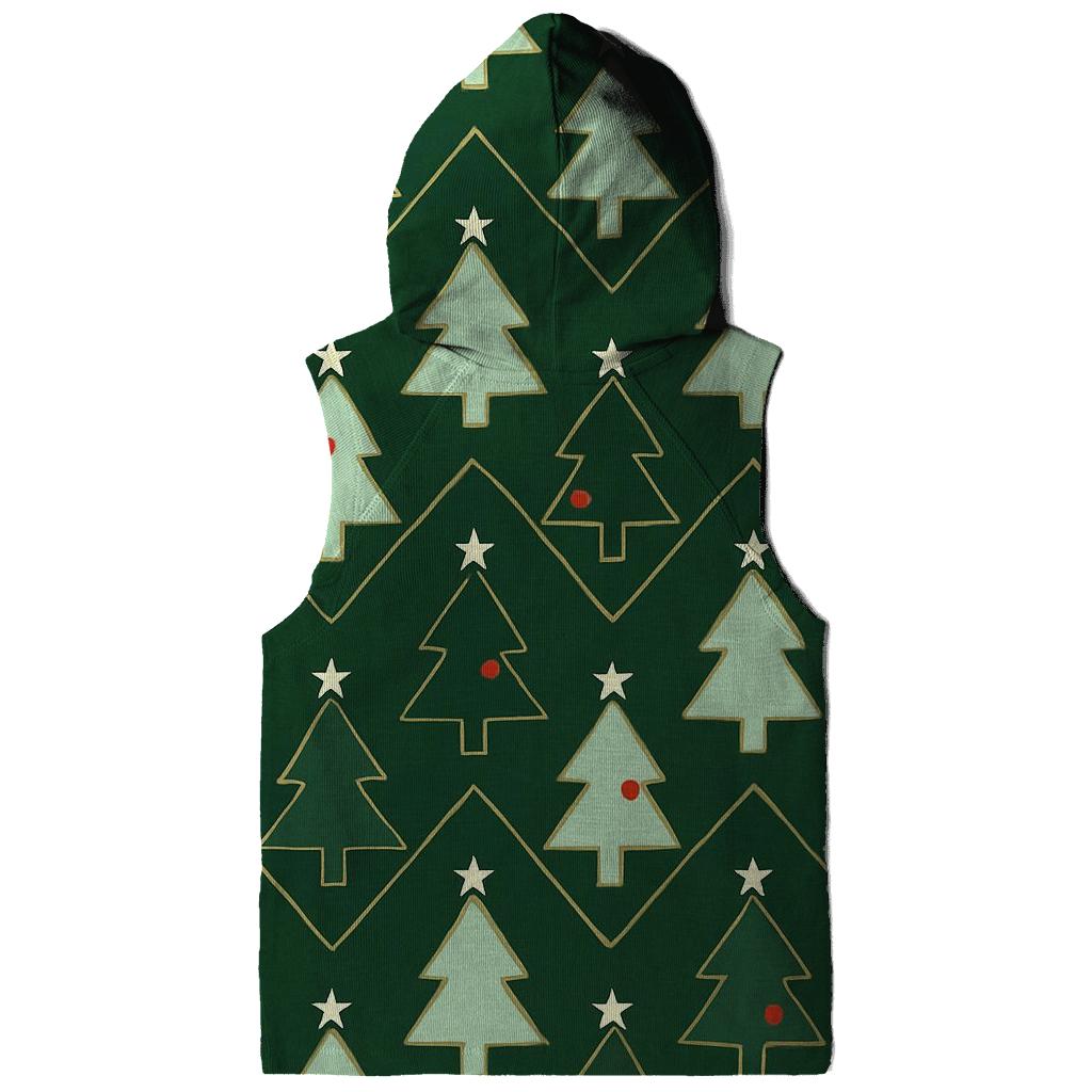 Pine Tree Chevron Forest On Deep Green designer hoodies