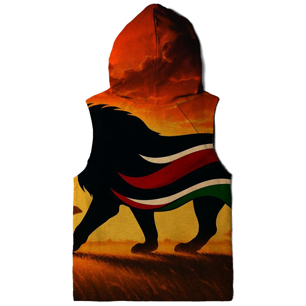 Kenyan Savannah Lion Flag Silhouette lightweight hoodies