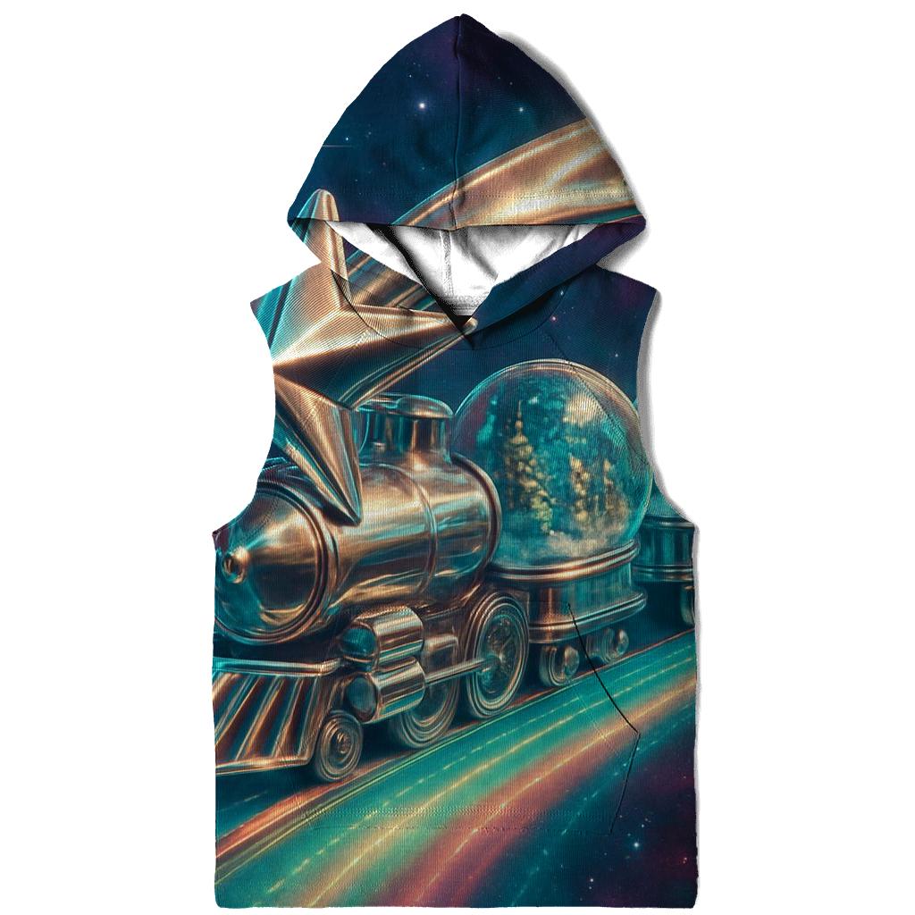 North Pole Nebula Train graphic hoodies