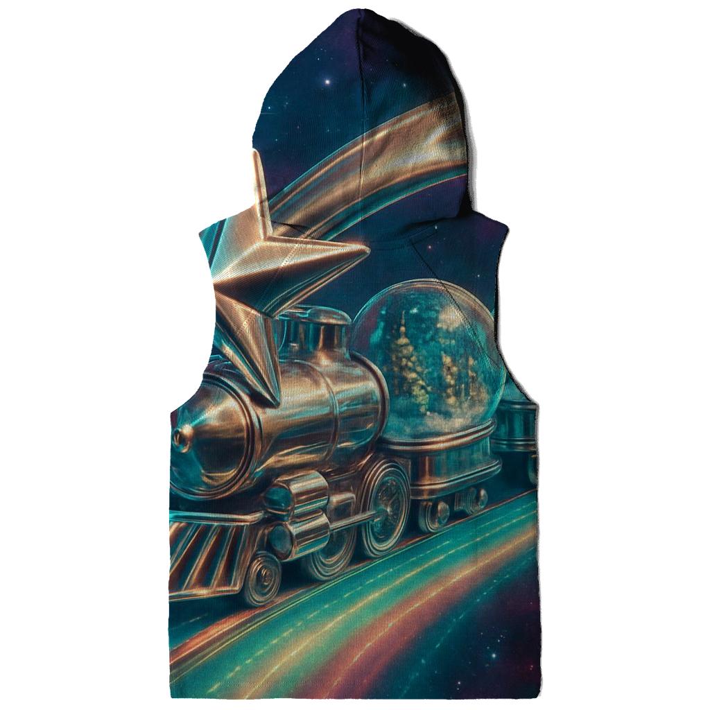 North Pole Nebula Train graphic hoodies