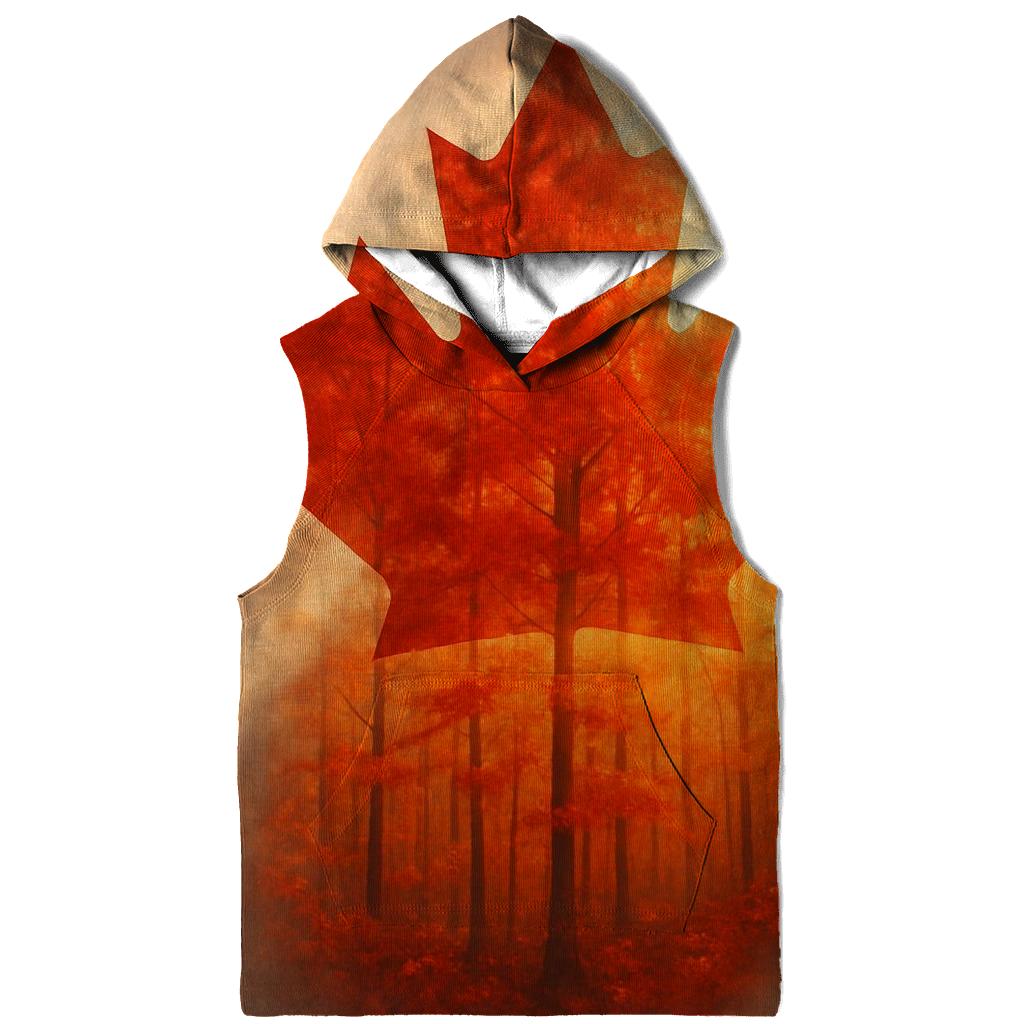 Canadian Maple Forest Double Exposure Flag custom hoodies