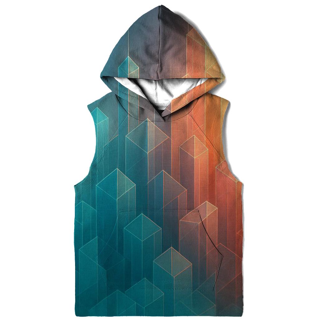 Gradient Lattice Crystal City designer hoodies