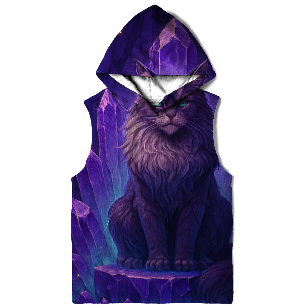 Crystal Cavern Mystic Cat embroidered hoodies