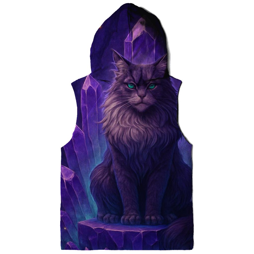 Crystal Cavern Mystic Cat embroidered hoodies
