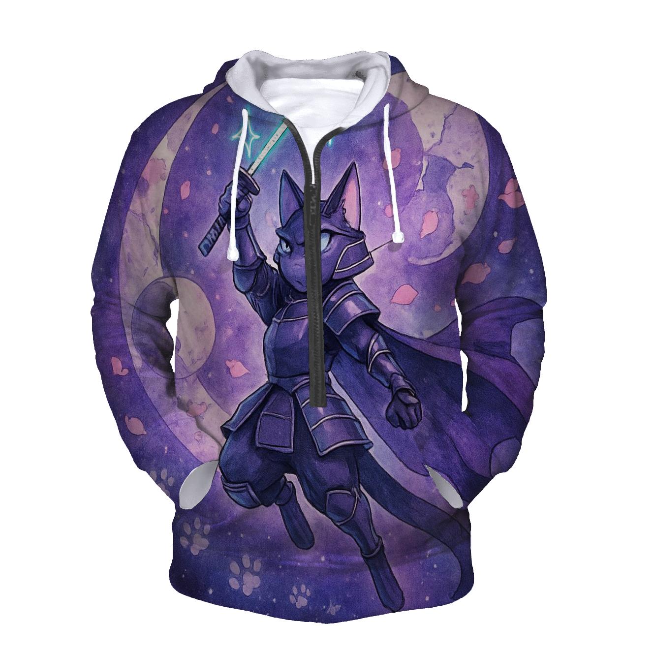 Starlit Ronin Cat Drift hoodie designs