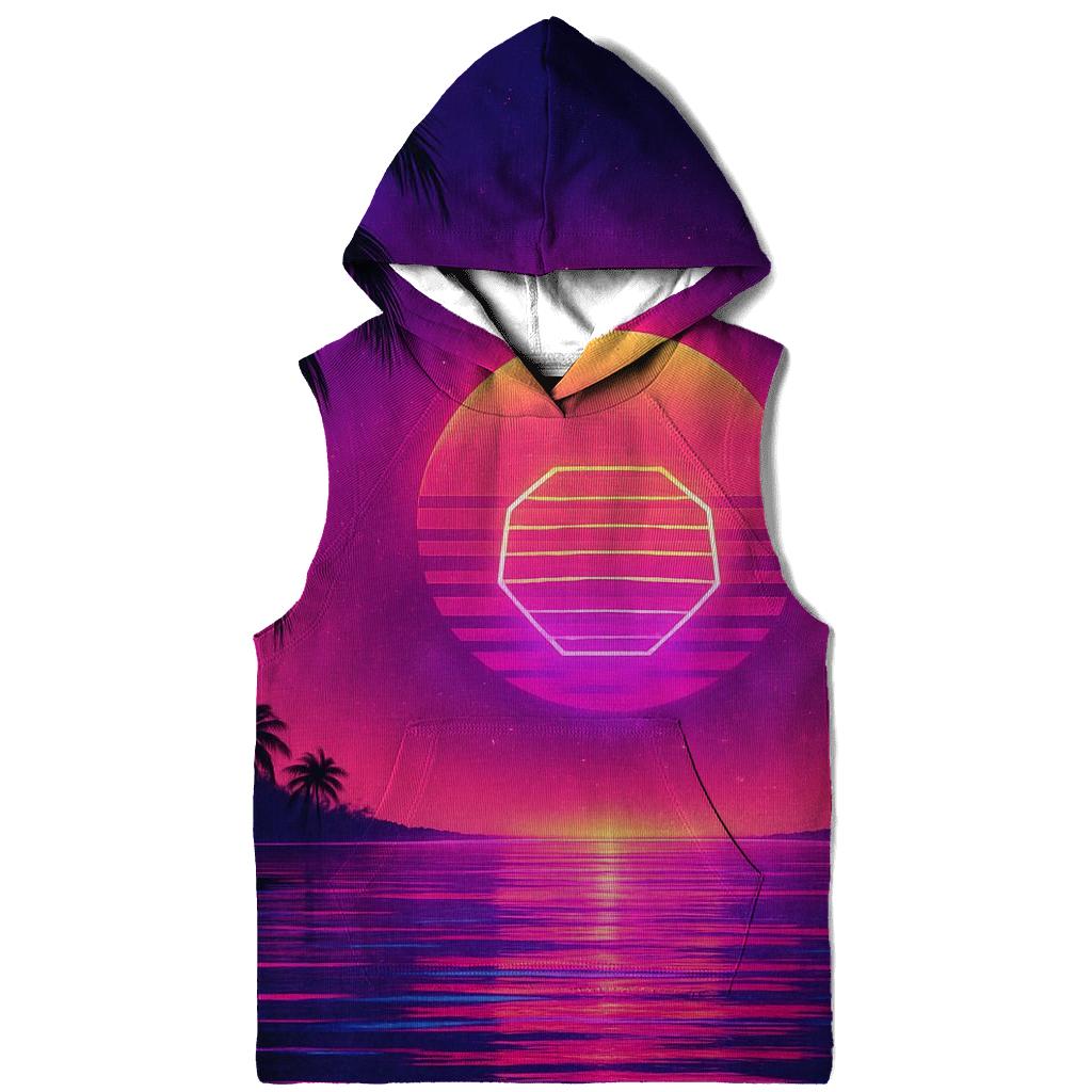 Neon Lagoon Sundown embroidered hoodies