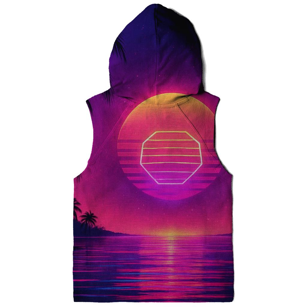 Neon Lagoon Sundown embroidered hoodies
