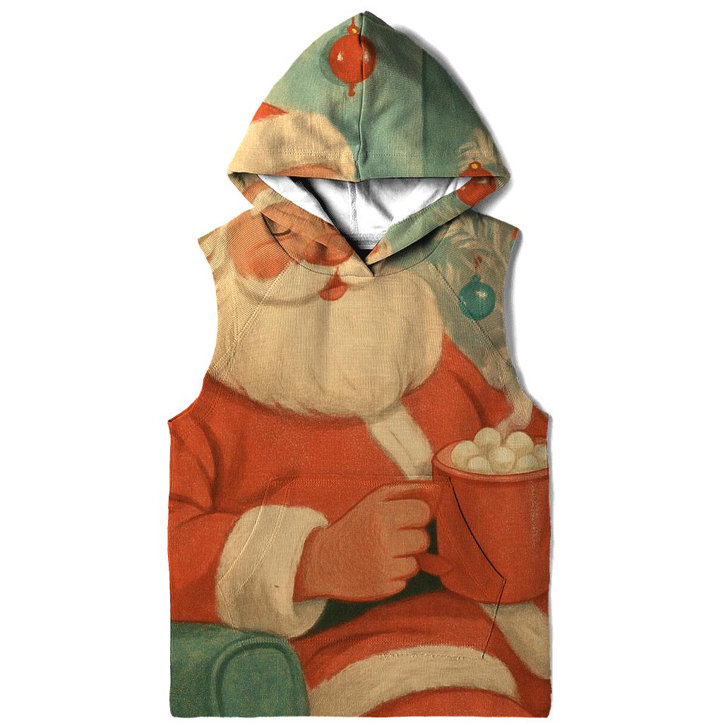 Retro Hot Cocoa Santa Lounge printed hoodies