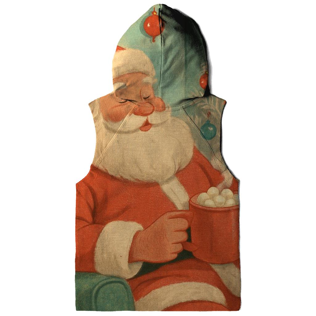 Retro Hot Cocoa Santa Lounge printed hoodies