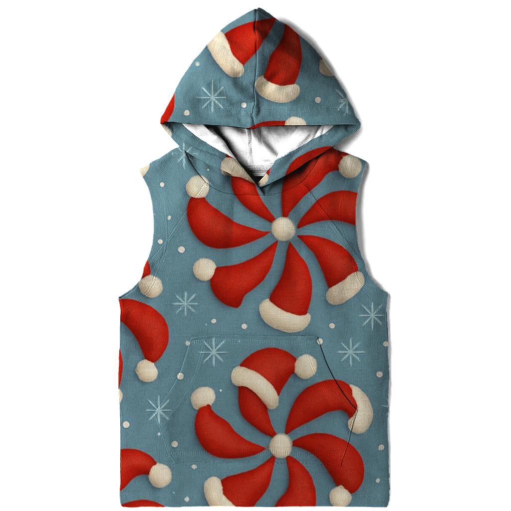 Santa Hat Carousel On Frosty Blue premium hoodies
