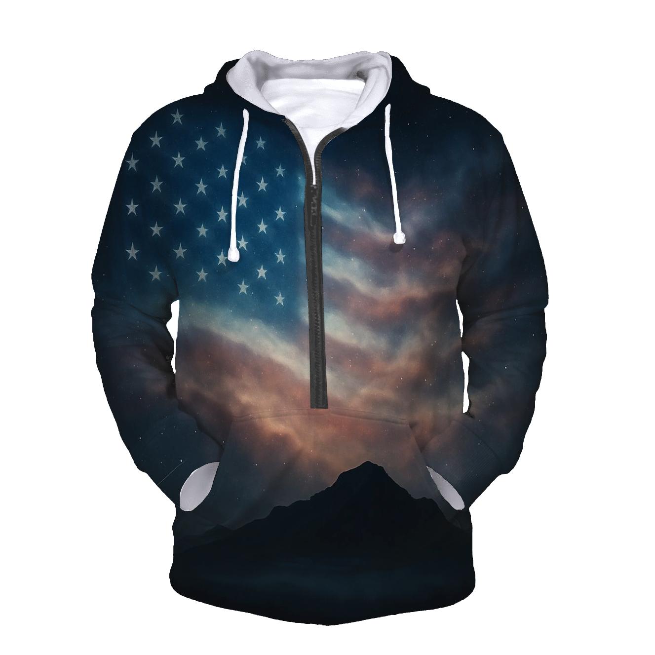 Celestial Stripes Horizon embroidered hoodies