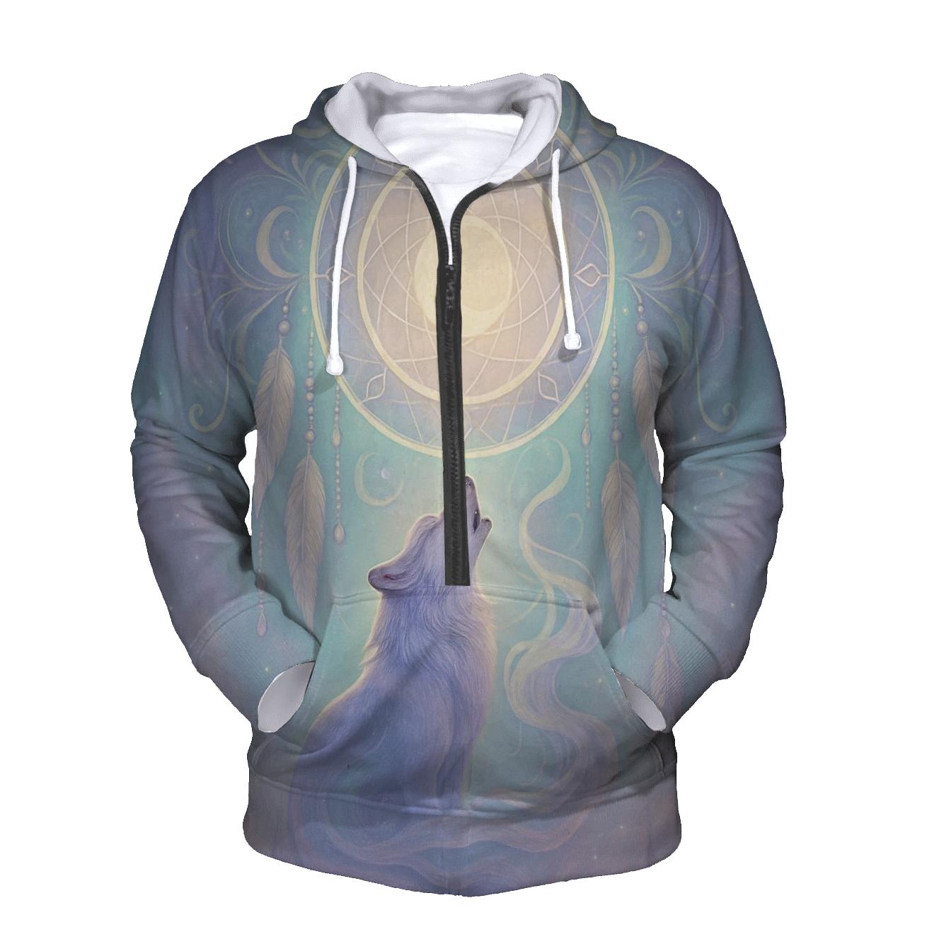 Dreamcatcher Moon Howl printed hoodies