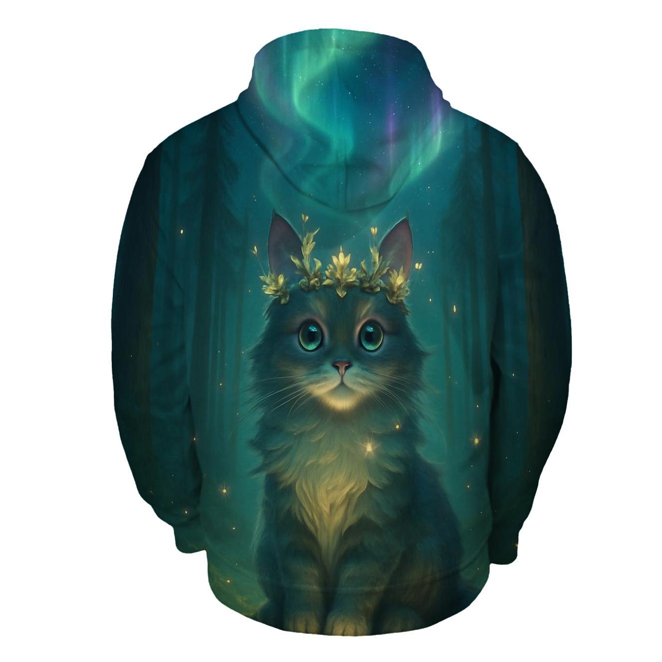 Aurora Crowned Forest Cat heavyweight hoodies