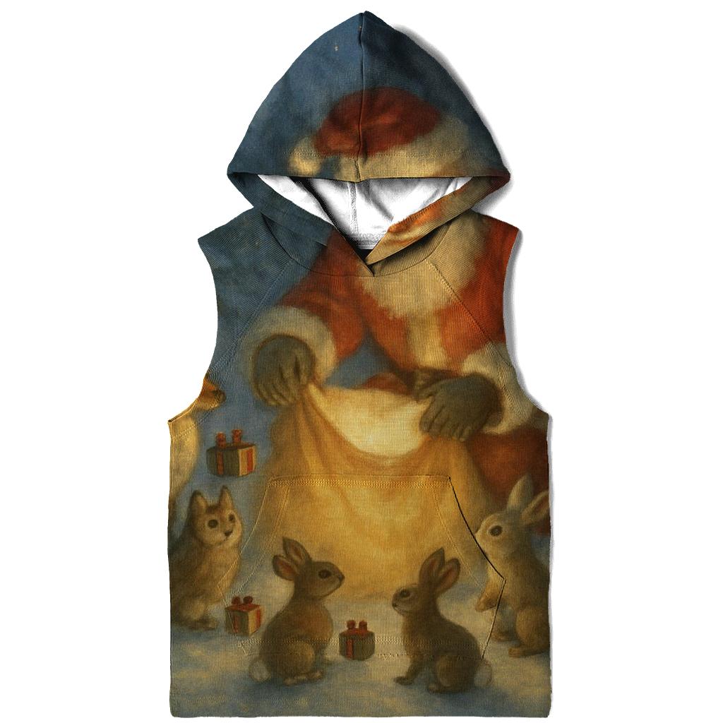 Forest Guardian Santa And Animal Circle graphic hoodies