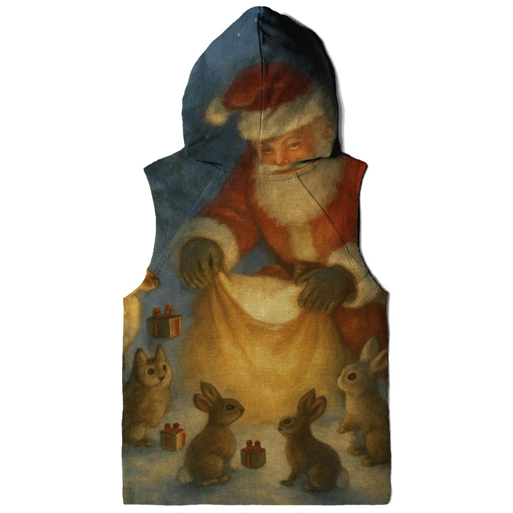 Forest Guardian Santa And Animal Circle graphic hoodies