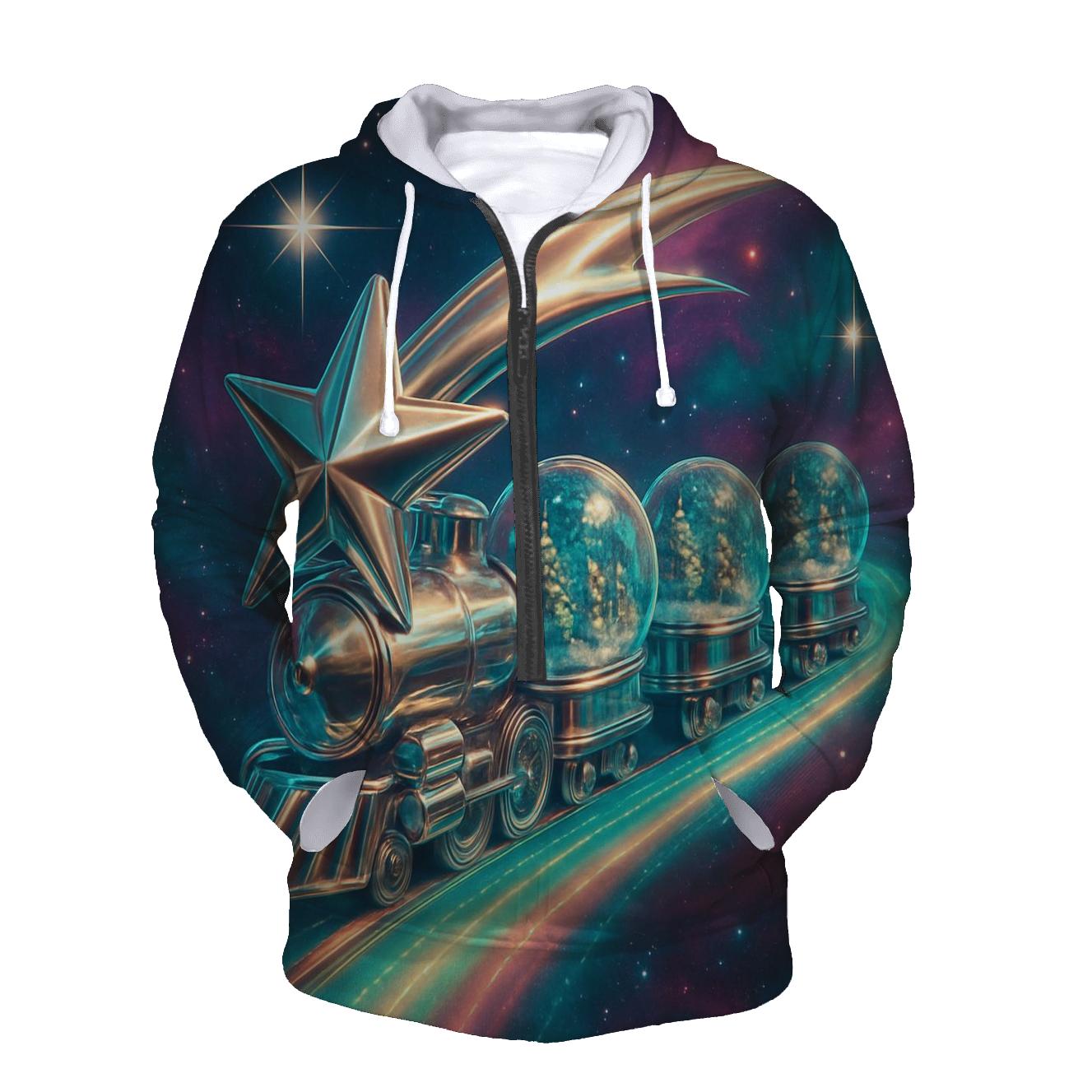 North Pole Nebula Train pullover hoodies