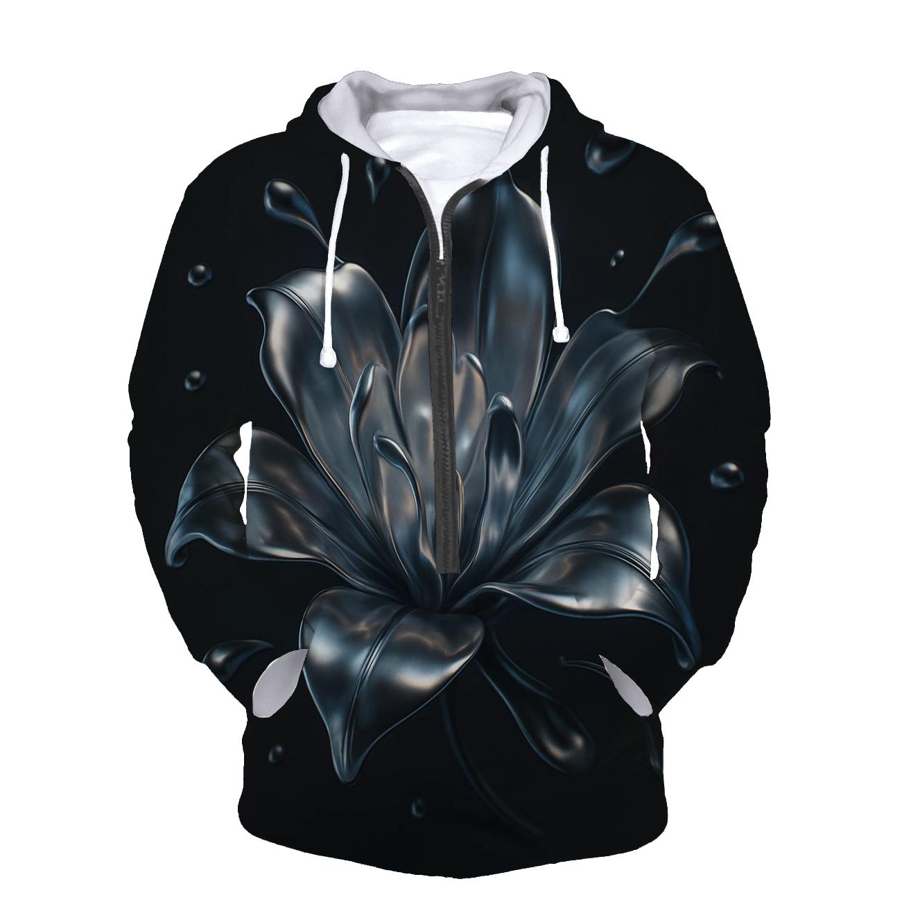 Liquid Chrome Gradient Bloom custom hoodies