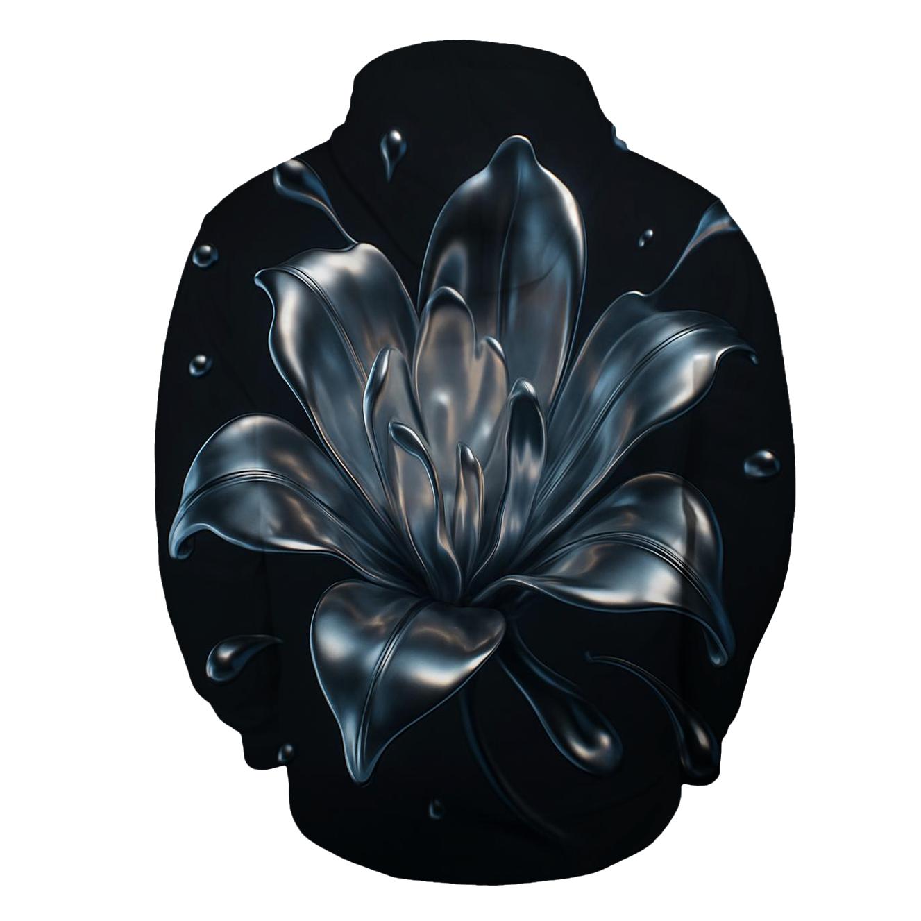 Liquid Chrome Gradient Bloom custom hoodies
