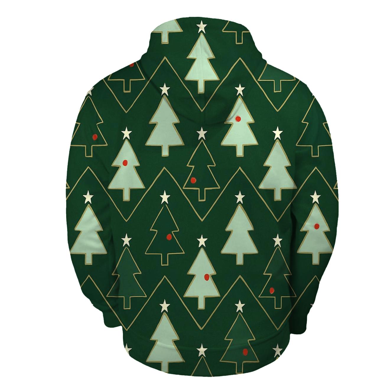 Pine Tree Chevron Forest On Deep Green custom hoodies