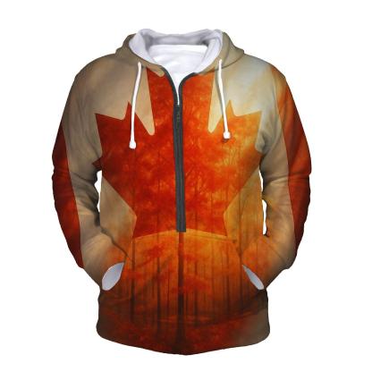 Canadian Maple Forest Double Exposure Flag hoodie trends