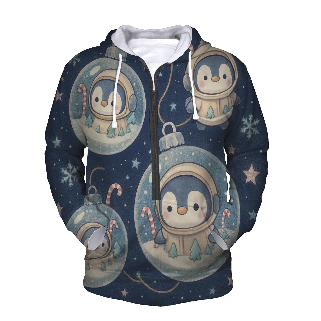 Penguin Astronaut Ornament Cluster premium hoodies