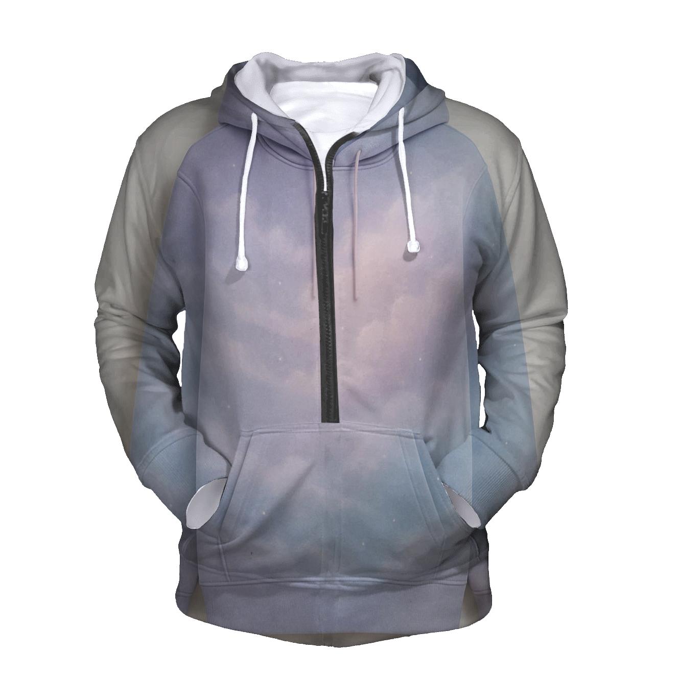 Pastel Cloud Veil Gradient Sky printed hoodies