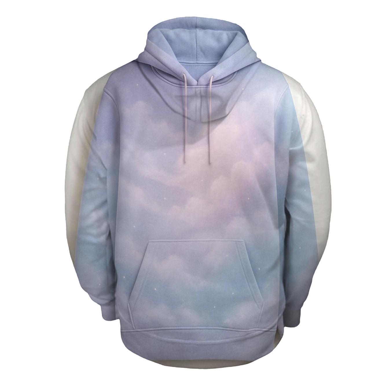 Pastel Cloud Veil Gradient Sky printed hoodies