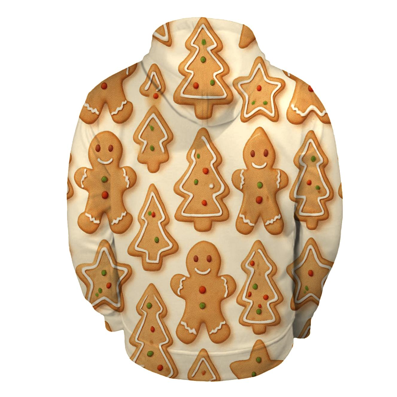 Gingerbread Cookie Grid On Warm Cream hoodie designs