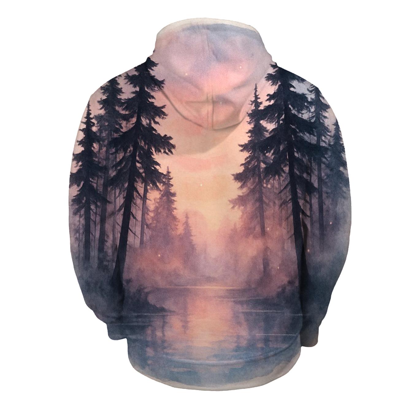 Whispering Pines At Rose Dusk zip-up hoodies