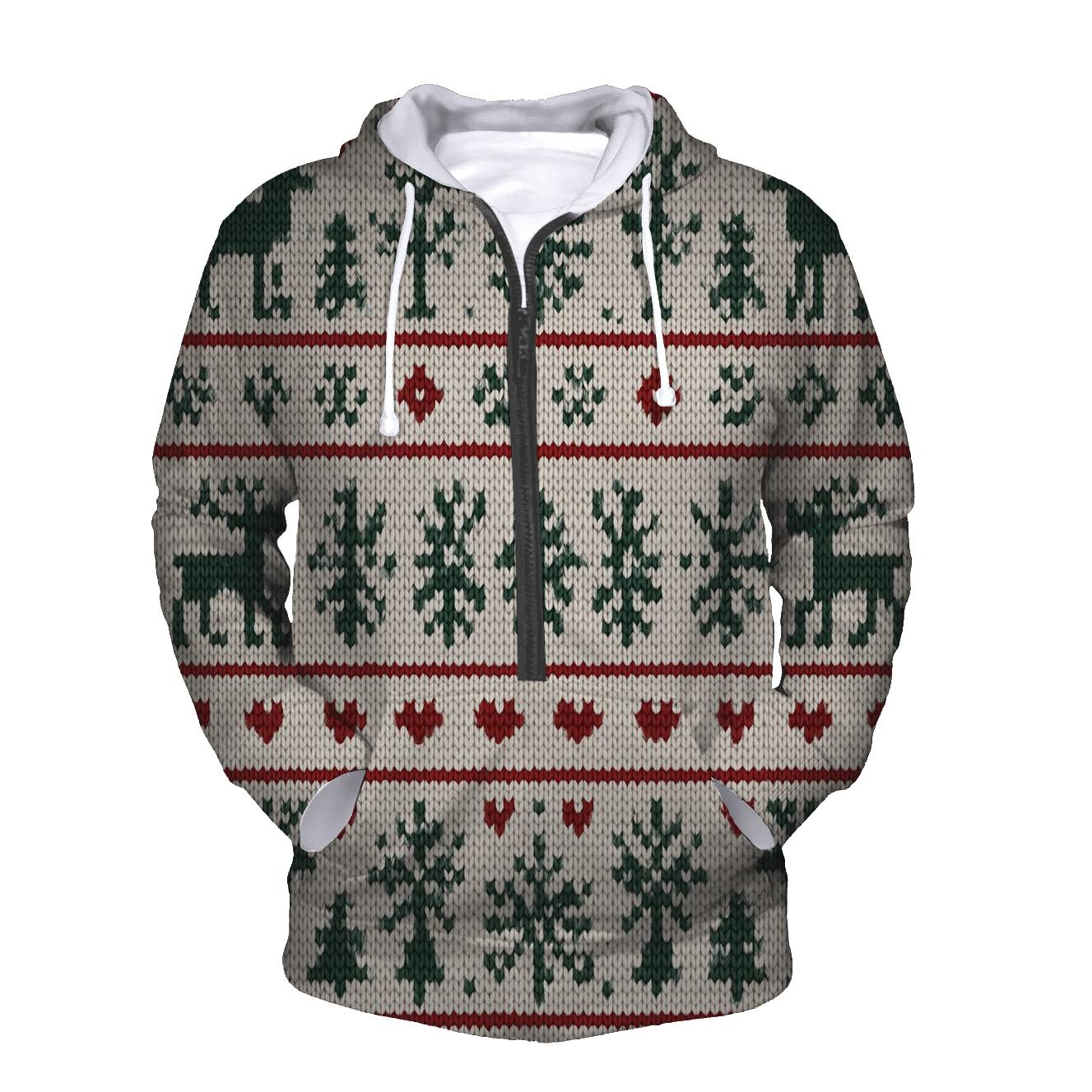 Christmas Sweater Fair Isle Stripe lightweight hoodies