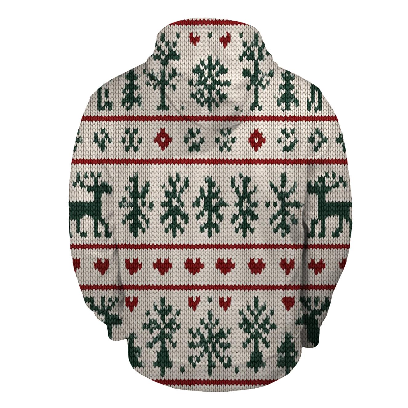 Christmas Sweater Fair Isle Stripe lightweight hoodies