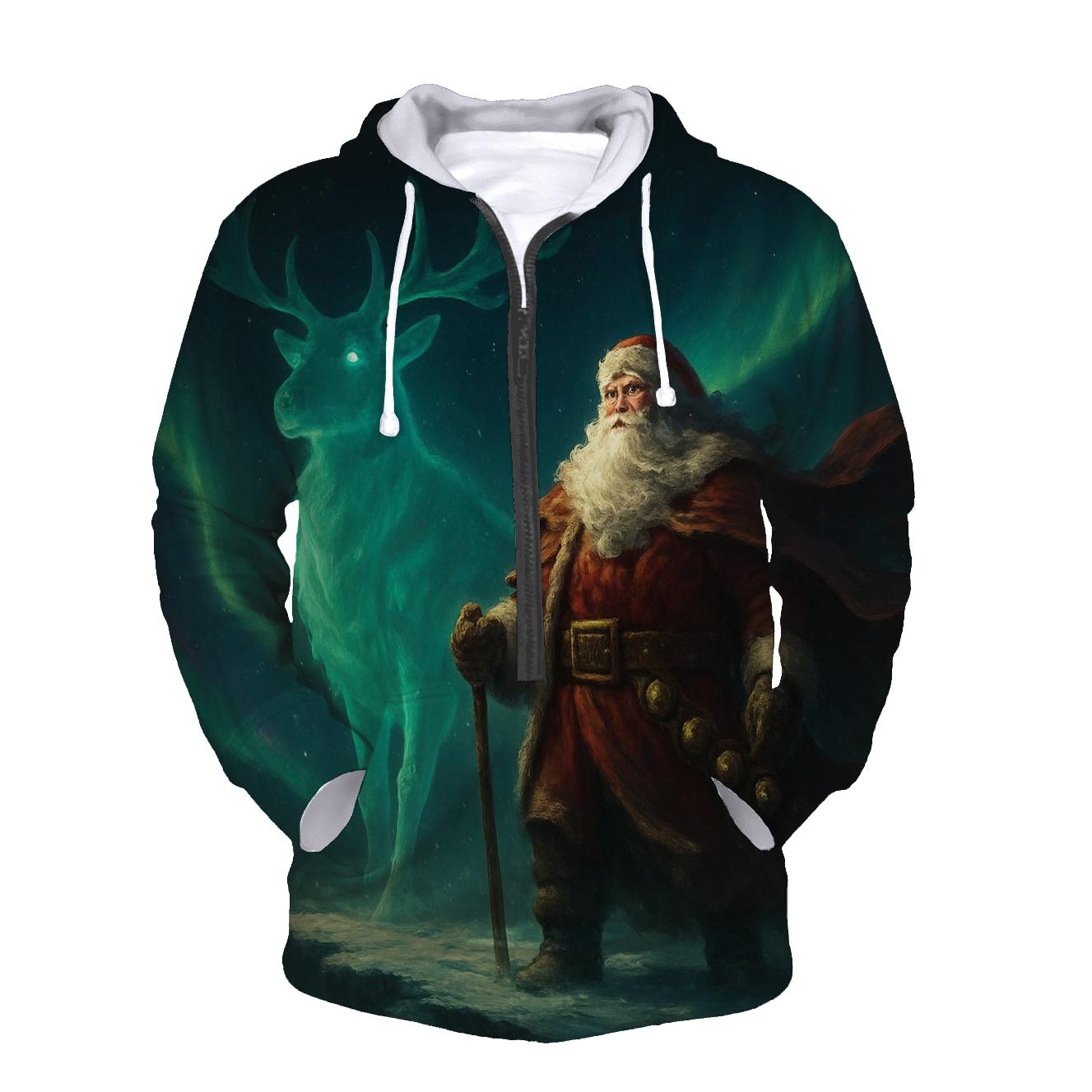 Aurora Guardian Santa Stag embroidered hoodies