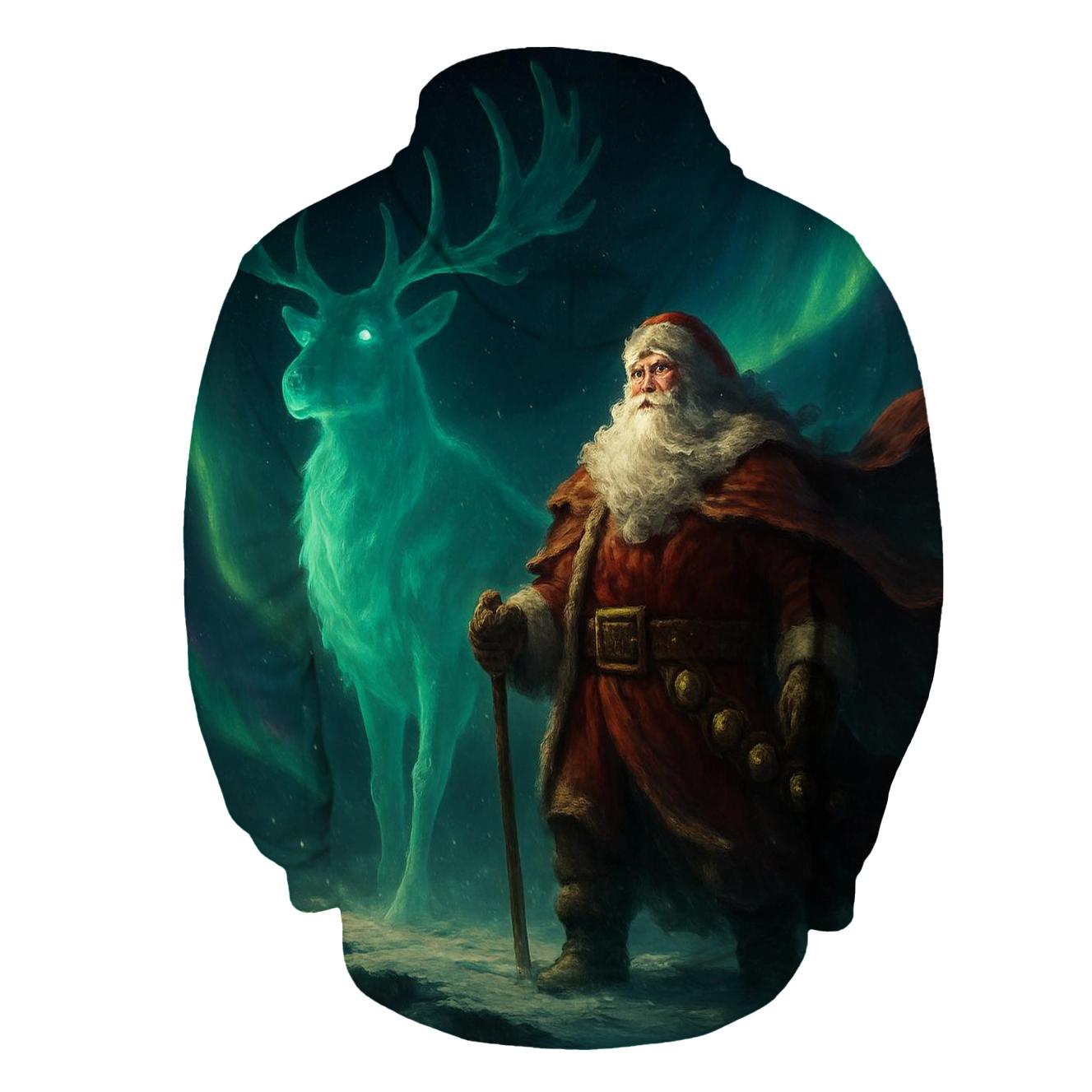 Aurora Guardian Santa Stag embroidered hoodies