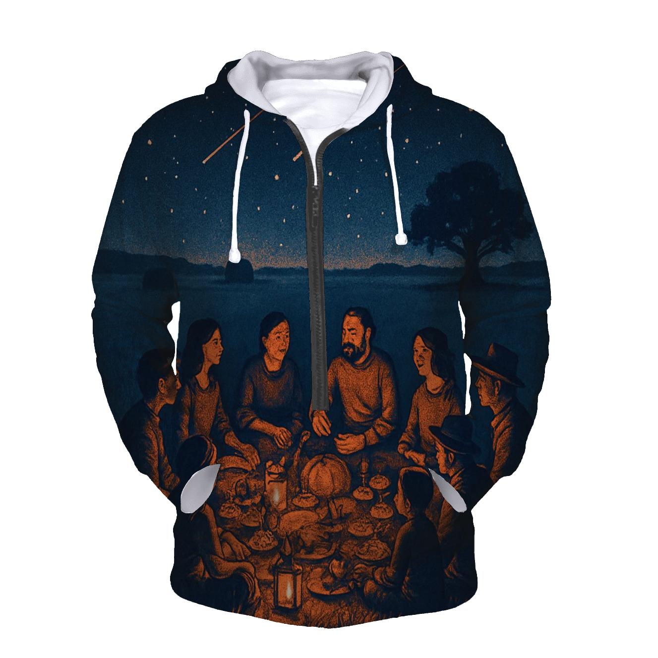 Starlit Prairie Harvest Circle graphic hoodies