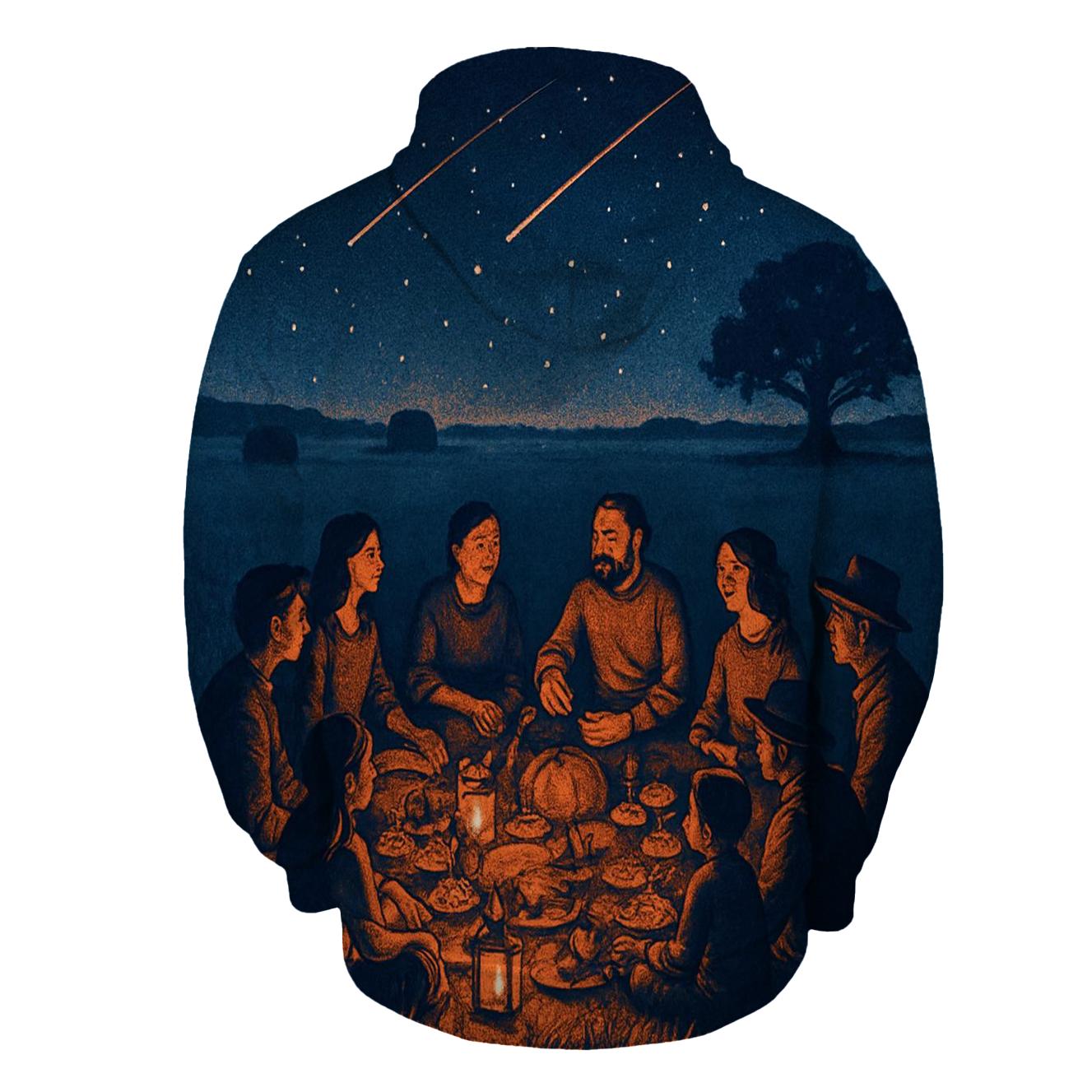 Starlit Prairie Harvest Circle graphic hoodies