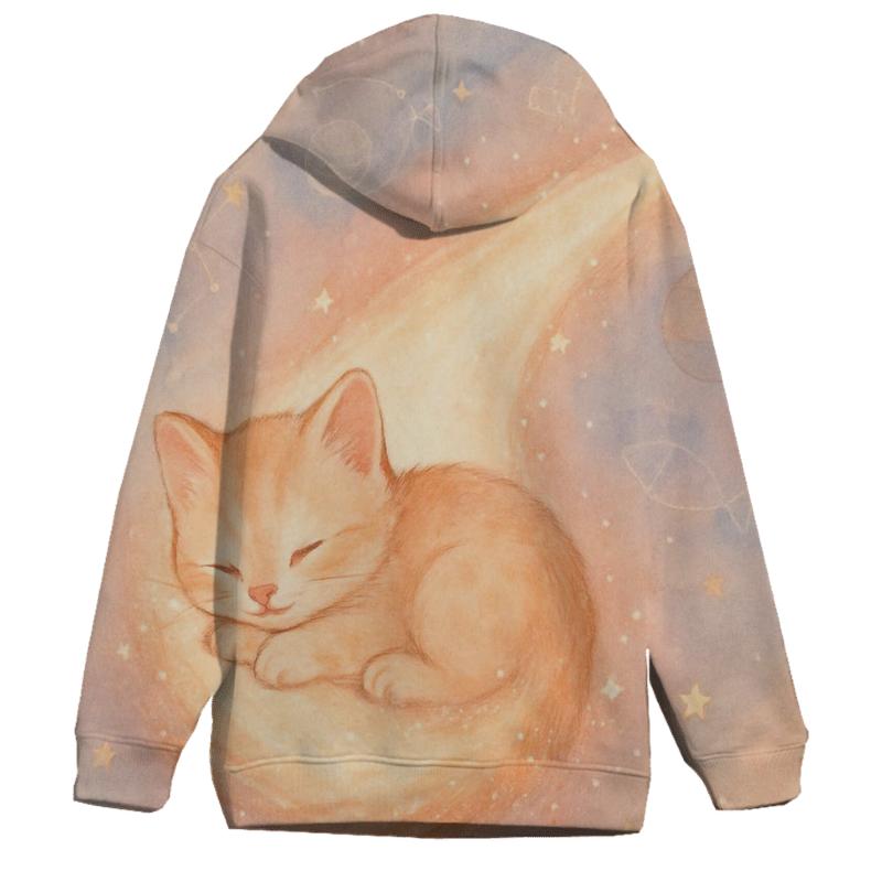 Comet Tail Cozy Kitten printed hoodies