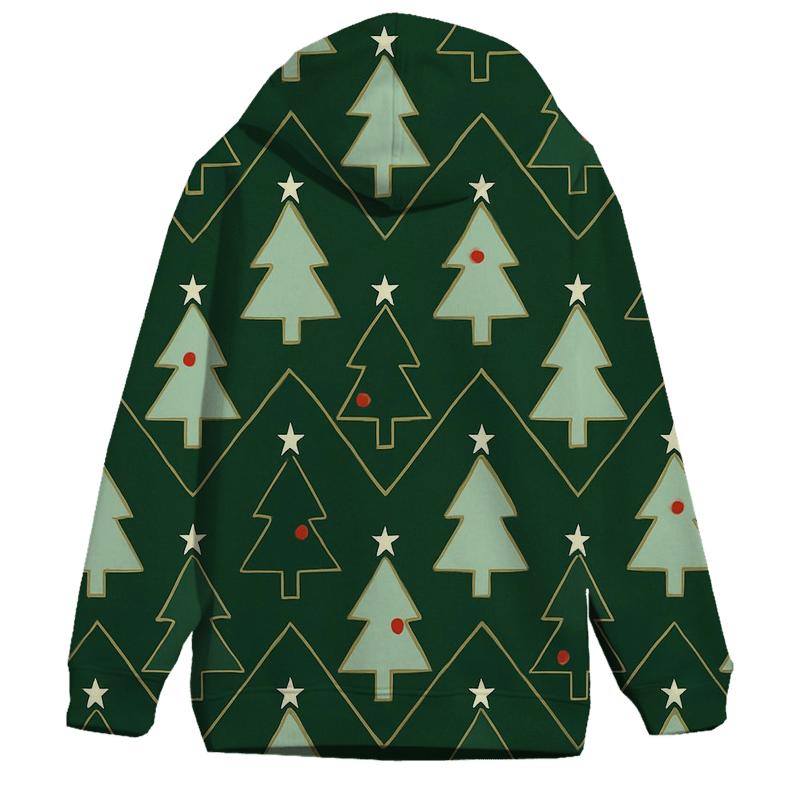 Pine Tree Chevron Forest On Deep Green hoodies fashion