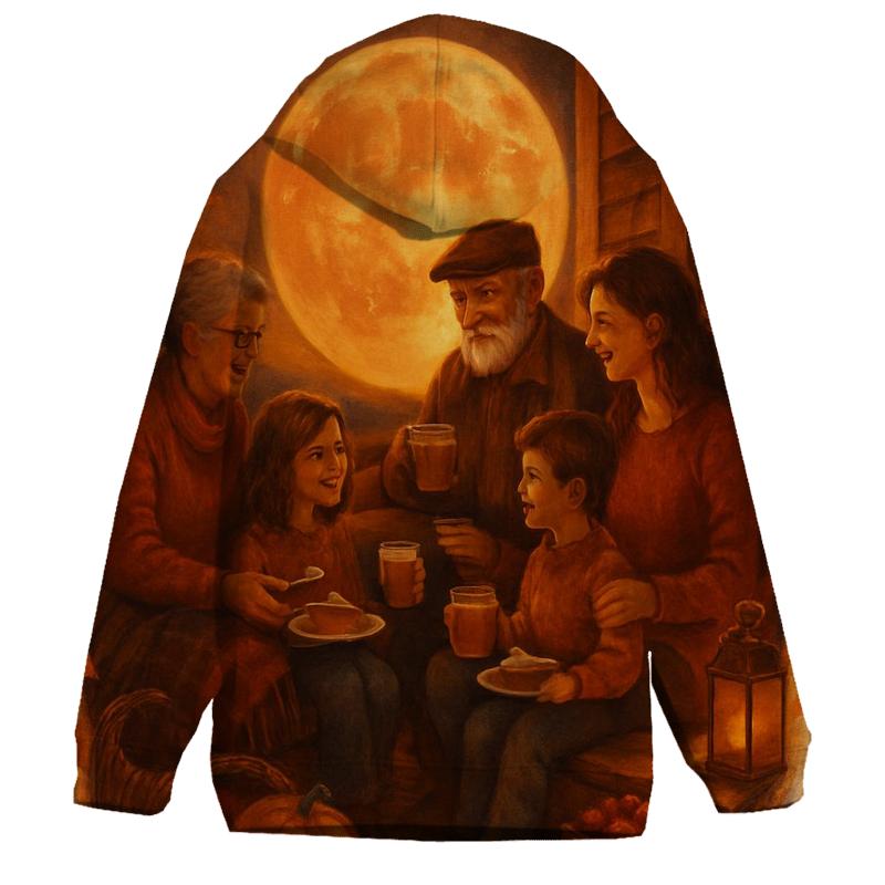 Harvest Moon Porch Gathering printed hoodies