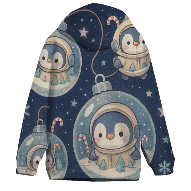 Penguin Astronaut Ornament Cluster embroidered hoodies