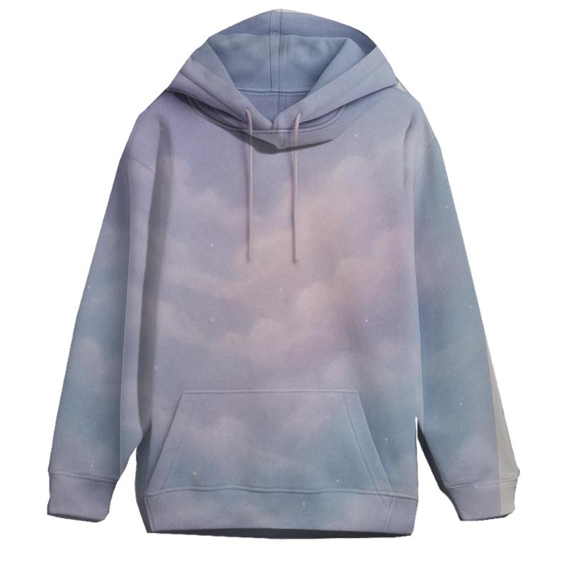 Pastel Cloud Veil Gradient Sky printed hoodies